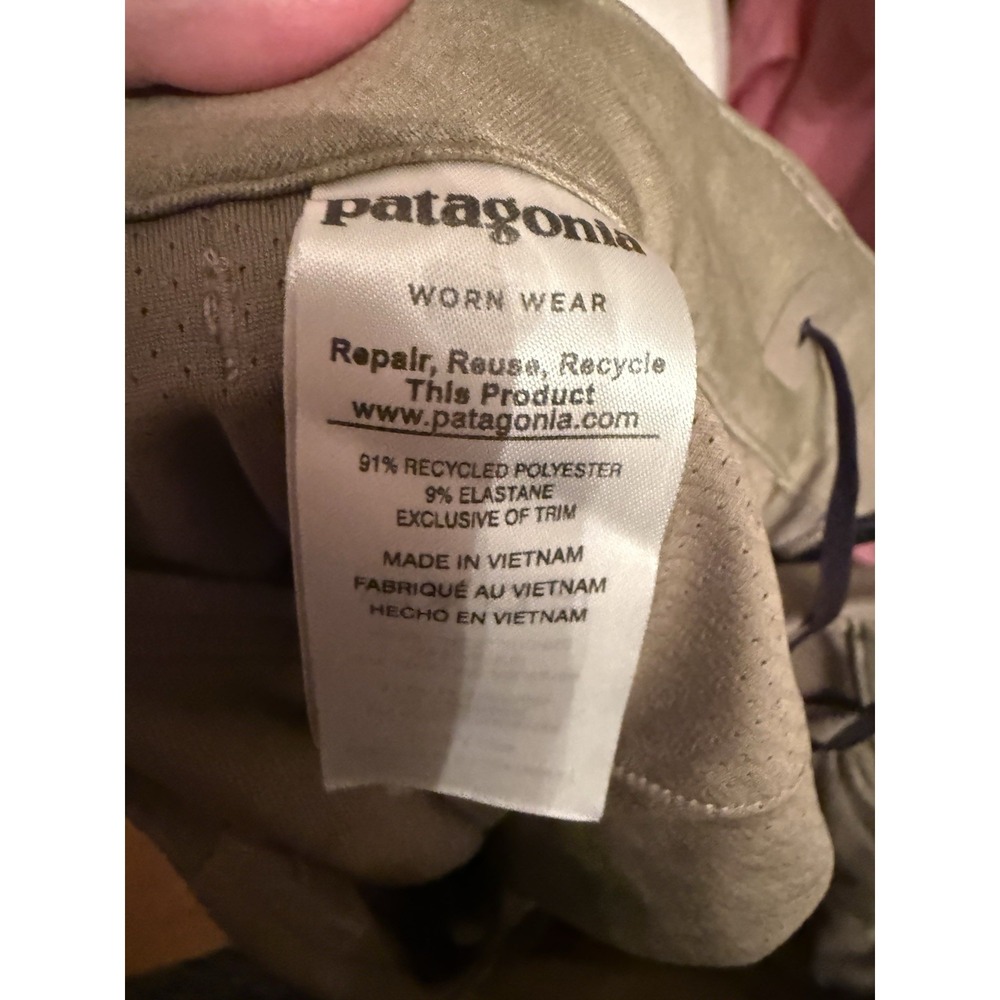 Patagonia Pants Mens 34 Khaki Terravia Trail Softshell Stretch Hiking Zip Pocket - Picture 8 of 8
